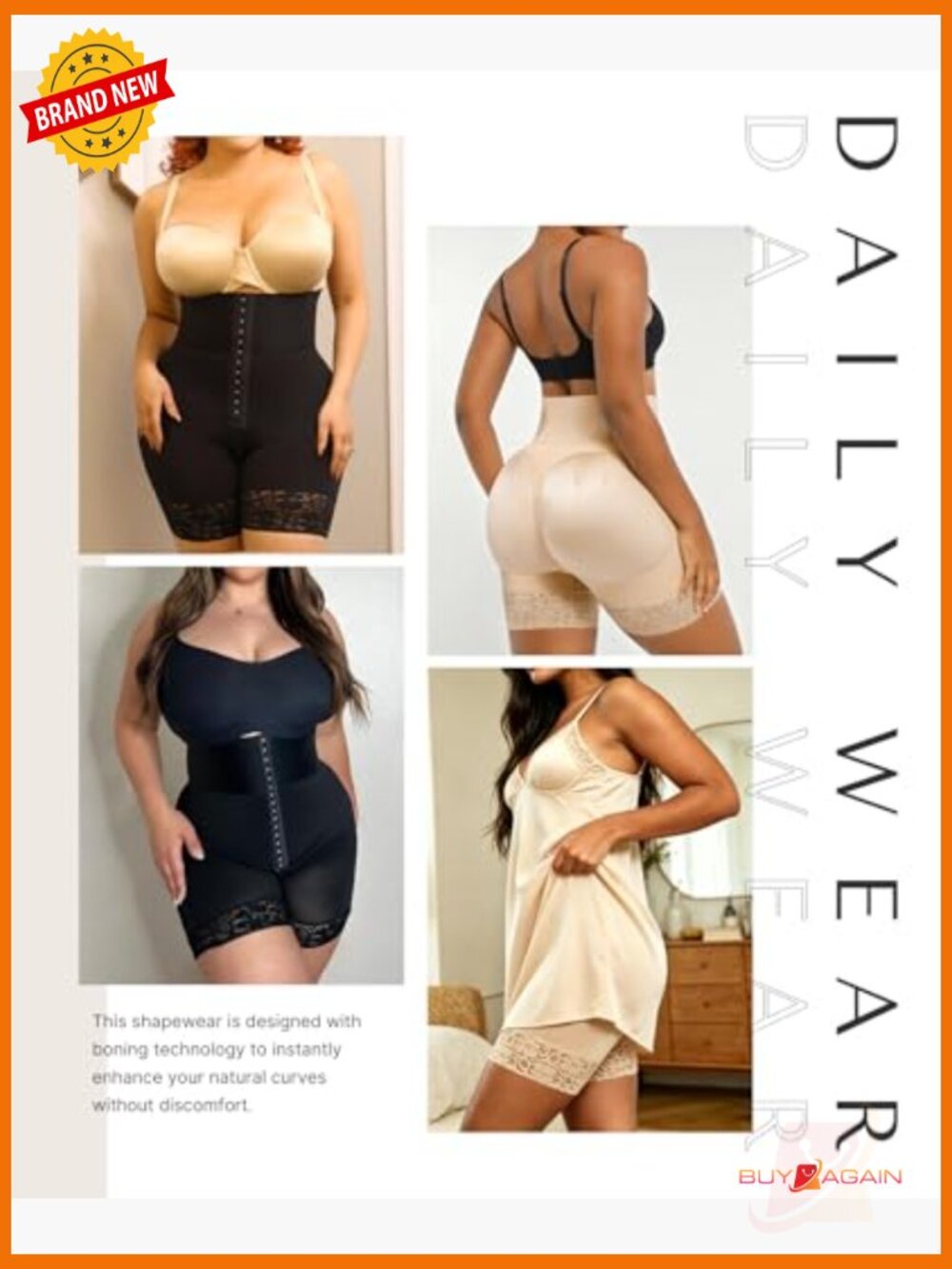 High Waisted Tummy Control Shapewear Shorts Butt Lifting Body Shaper for Women - Picture 4 of 7